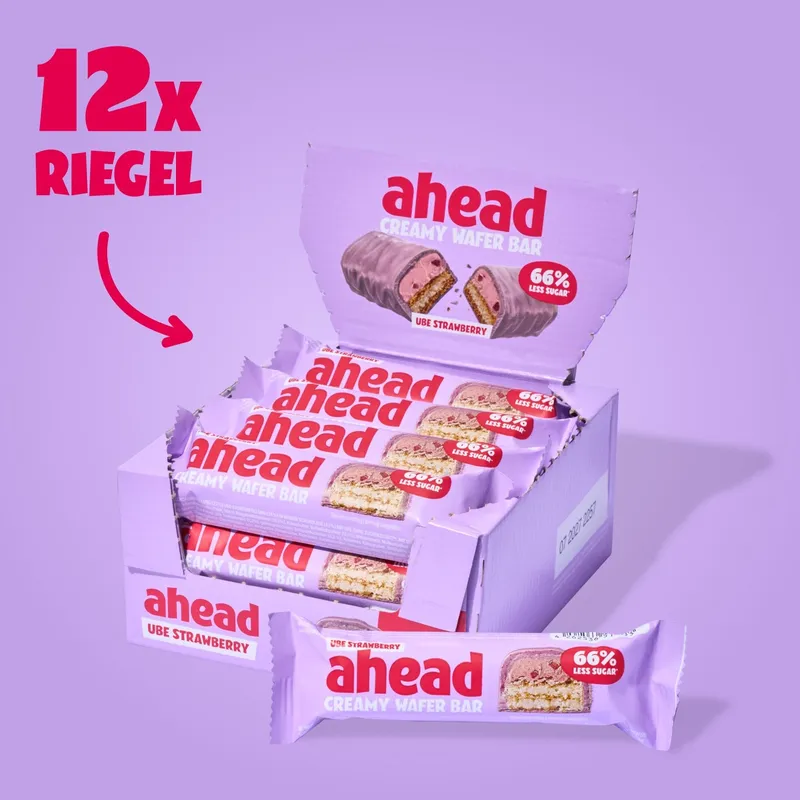 Waffelriegel Ube Strawberry Cream