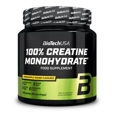 Biotech USA 100% Creatine Monohydrate Flavoured, 300g Pineapple-Mango 300g