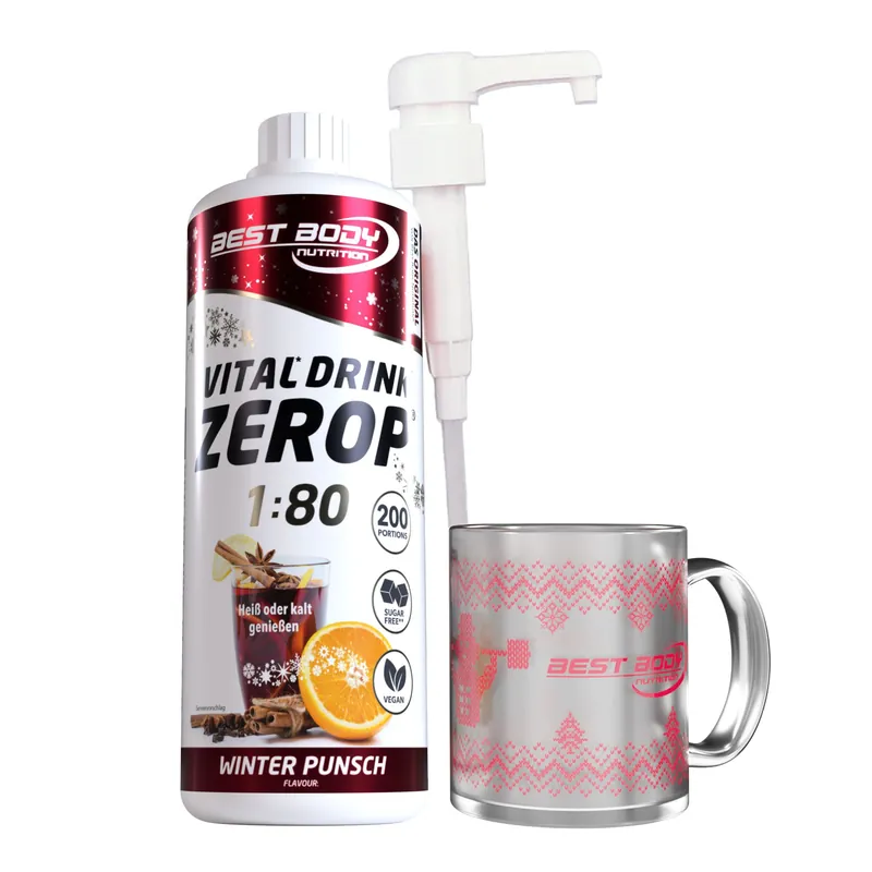 Vital Drink Zerop Bundle - Winter Punsch - mit Becher & Dosierpumpe