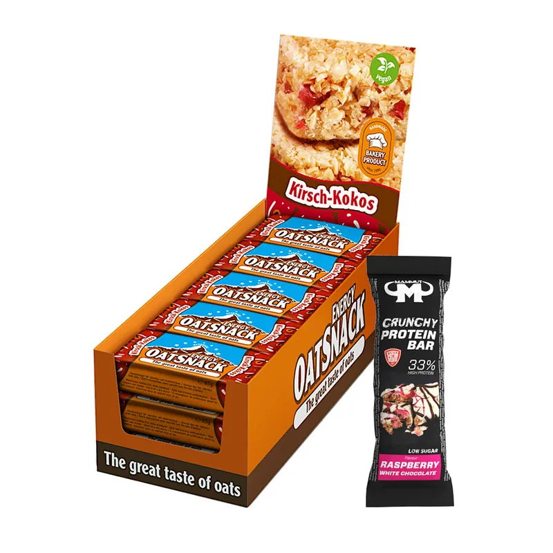 15 x 65 g Oat Snack Bundle Protein Bar (Raspberry White Chocolate) / Kirsch-Kokos
