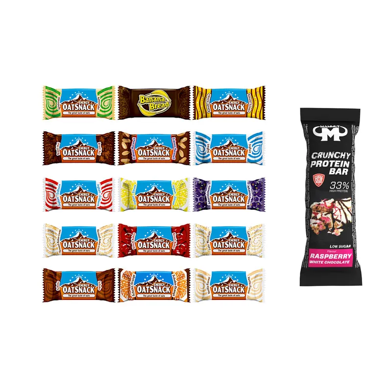 15 x 65 g Oat Snack Bundle Protein Bar (Raspberry White Chocolate) / Mix-Box