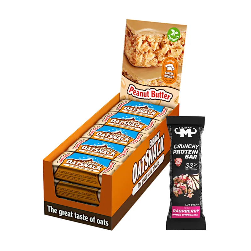 15 x 65 g Oat Snack Bundle Protein Bar (Raspberry White Chocolate) / Peanut Butter
