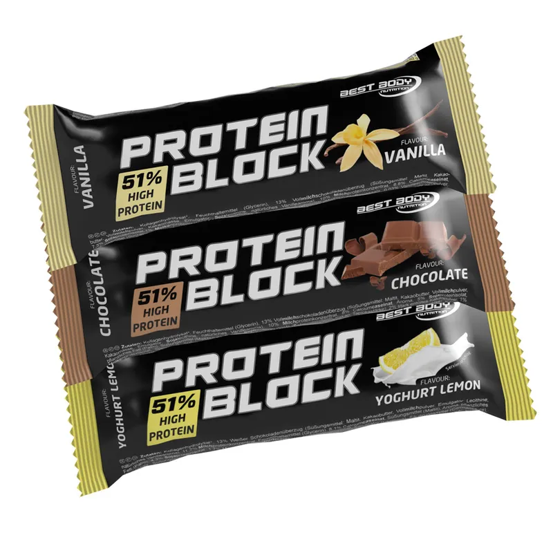 Best Body Nutrition Protein Block - Mix Box - 15 x 90 g Riegel – 1350 g