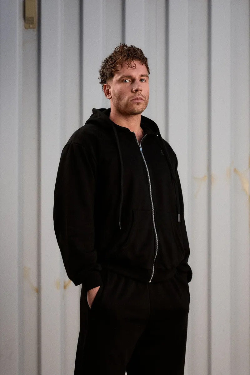 CORE Herren Oversized Kapuzenjacke mit Reißverschluss