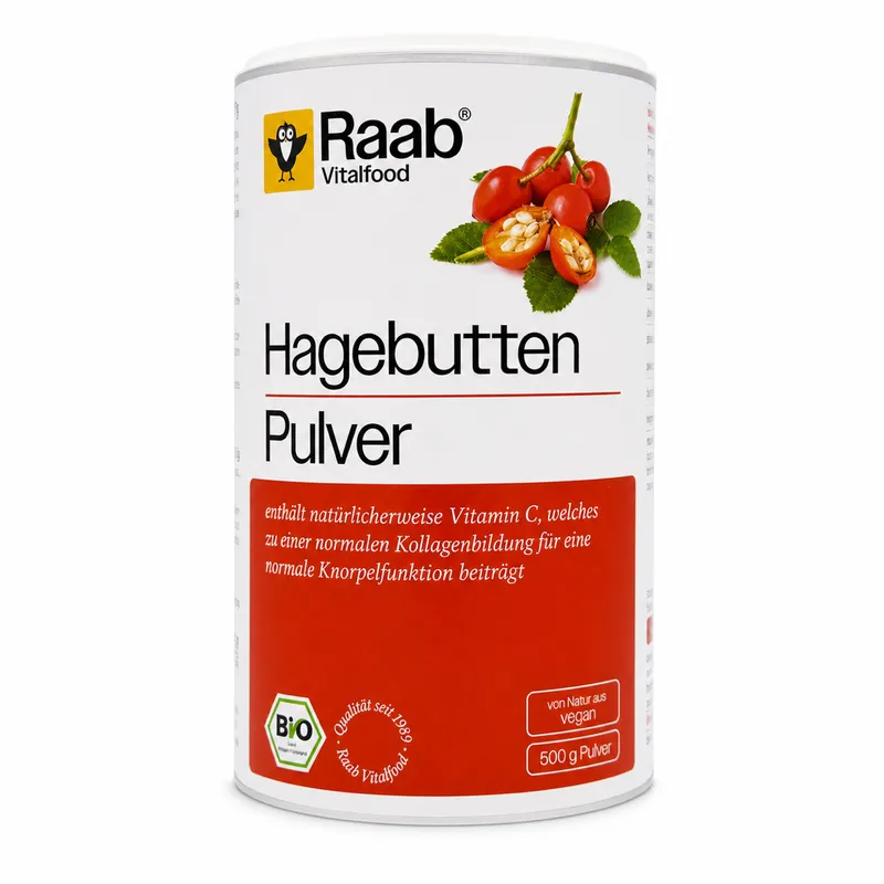 Raab Vitalfood Bio Hagebutten Pulver – 500 g