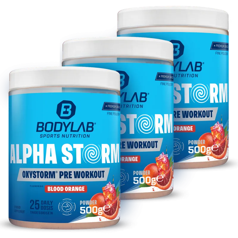 3 x Alpha Storm - OXYSTORM® Pre Workout Blood Orange (je 500g)