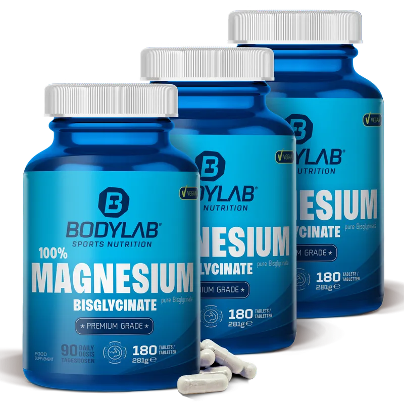 3 x 100% Magnesium Bisglycinate (180 Tabletten)