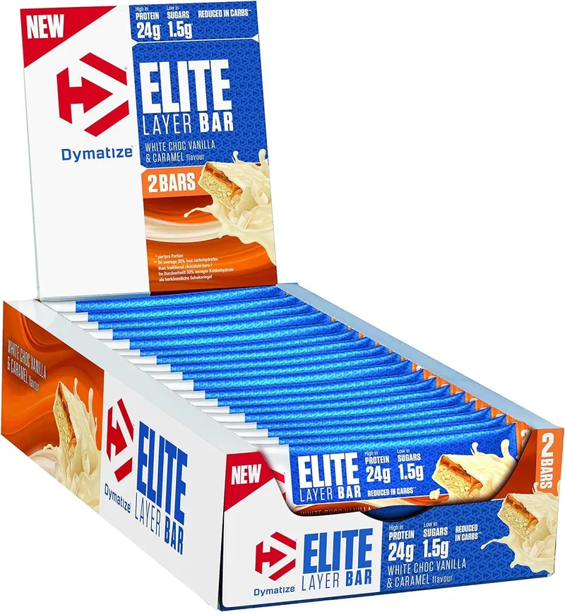 DYMATIZE Elite Layer Bar (18x60g) Choc Peanut Butter & Caramel – 1080 g
