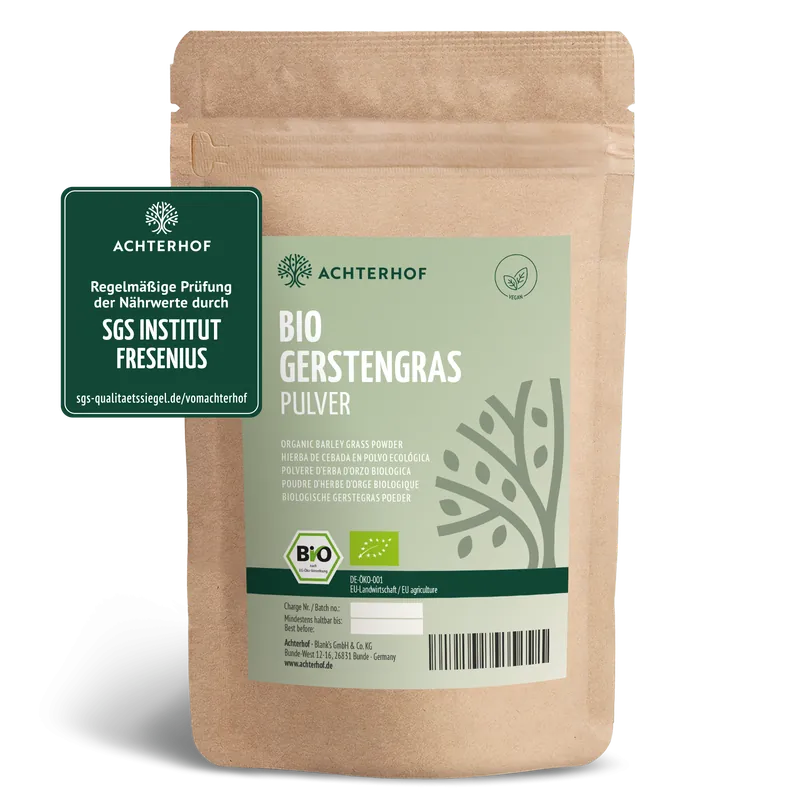 VOM ACHTERHOF Bio Gerstengras Pulver (1000g) – 1000 g