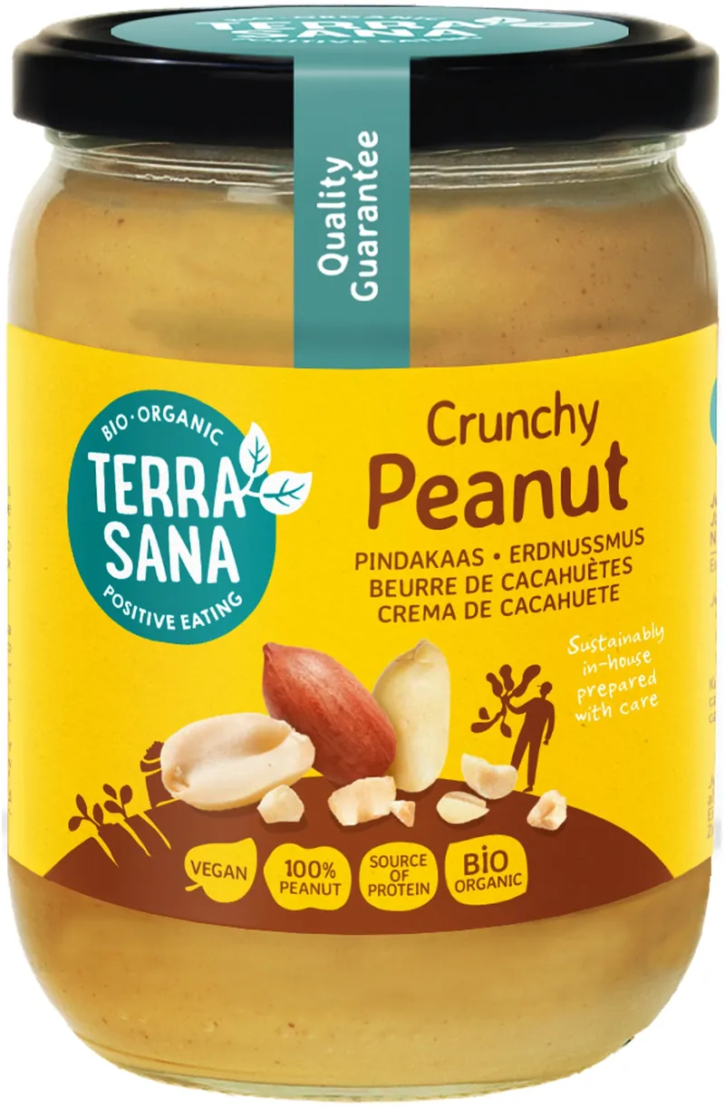 TERRASANA Erdnussmus crunchy bio (500g) – 500 g