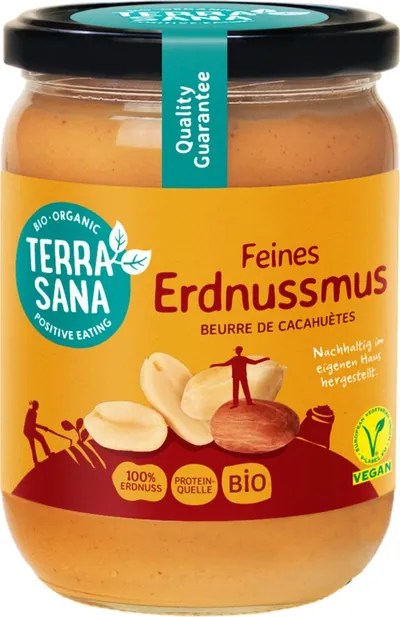 TERRASANA Erdnussmus fein bio (500g) – 500 g