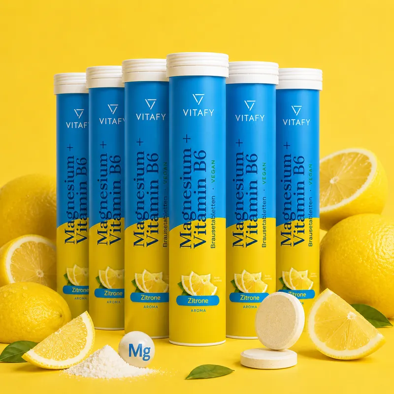Magnesium + Vitamin B6 - Zitrone (20 Brausetabletten) - 6er Pack