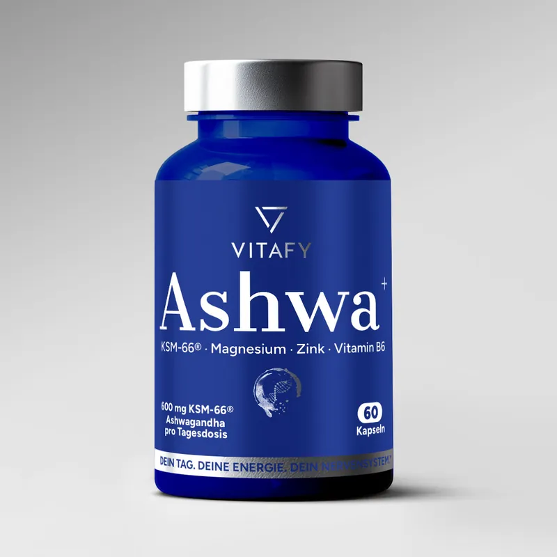 Ashwa+ Ashwagandha KSM-66® mit Magnesium, Zink & Vitamin B6 (60 Kapseln)