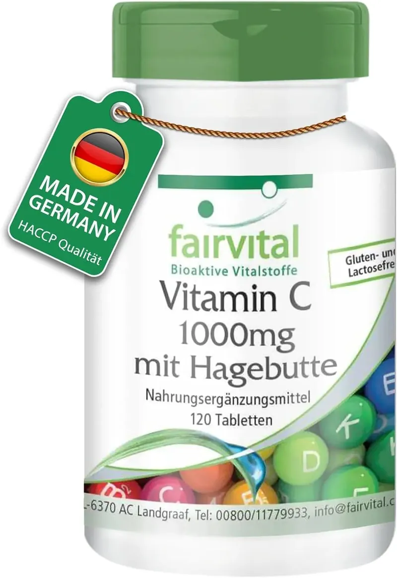 FAIRVITAL Vitamin C 1000mg mit Hagebutten