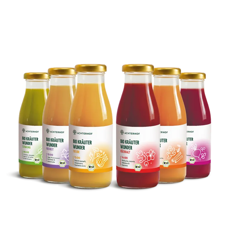 Kräuterwunder Bio Fastenkur 1-7 Tage (6 Flaschen pro Tag)