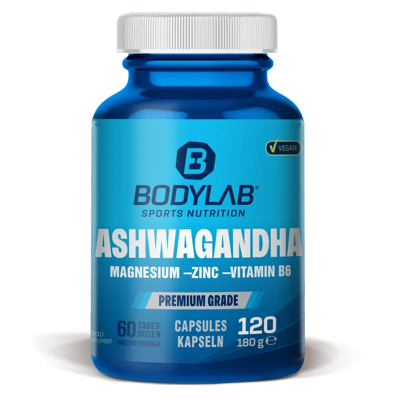 Ashwagandha + Magnesium - Zinc - Vitamin B6 (120 Kapseln)