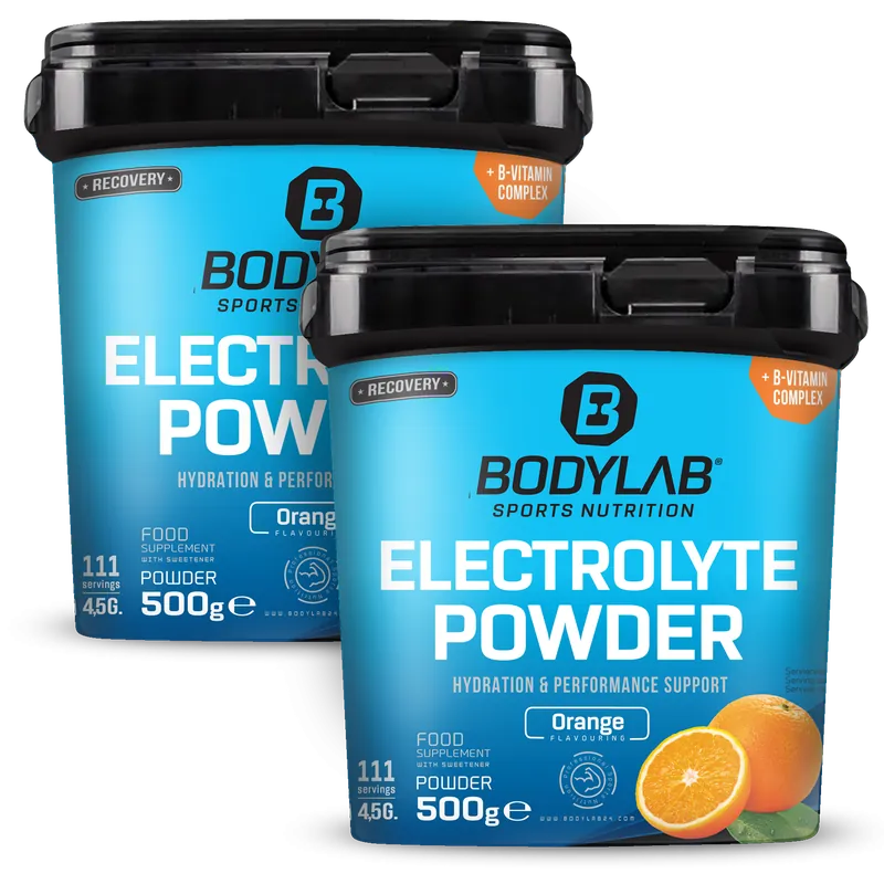 BODYLAB 2 x Electrolyte Powder (2 x 500g) - Orange Flavouring – 1000g