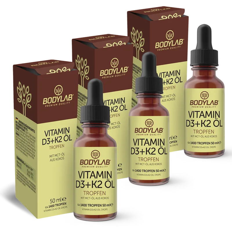 3 x Vitamin D3 + K2 Öl Tropfen (3 x 50ml)