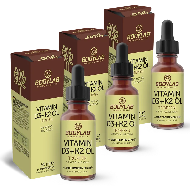 BODYLAB 3 x Vitamin D3 + K2 Öl Tropfen (3 x 50ml) – 150ml