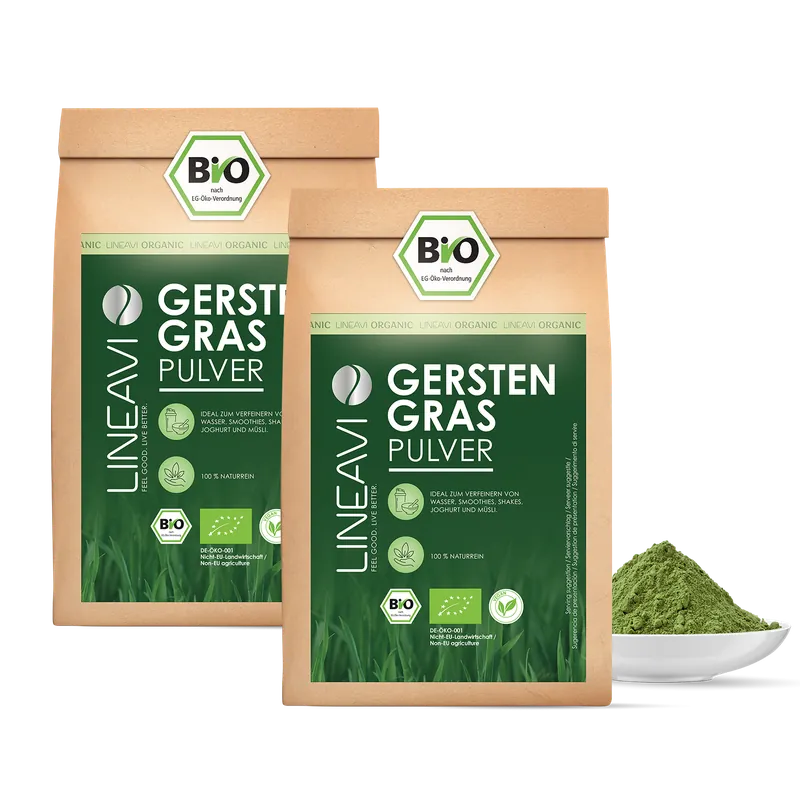 LINEAVI Doppelpack: Gerstengraspulver bio (2x1000g) – 2000g