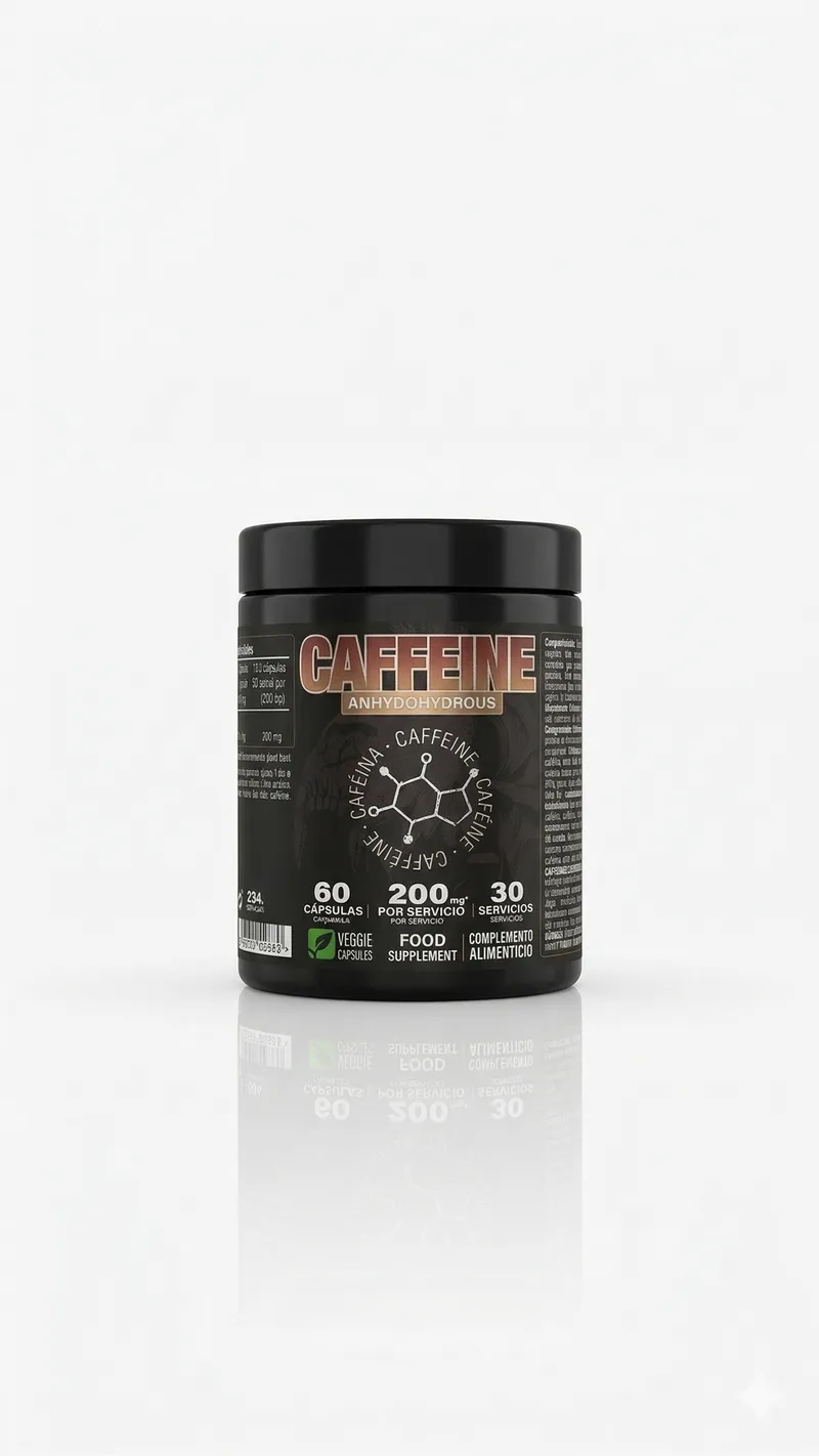 Anhydrous Caffeine – 60 Kapseln | 100 mg Koffein pro Kapsel