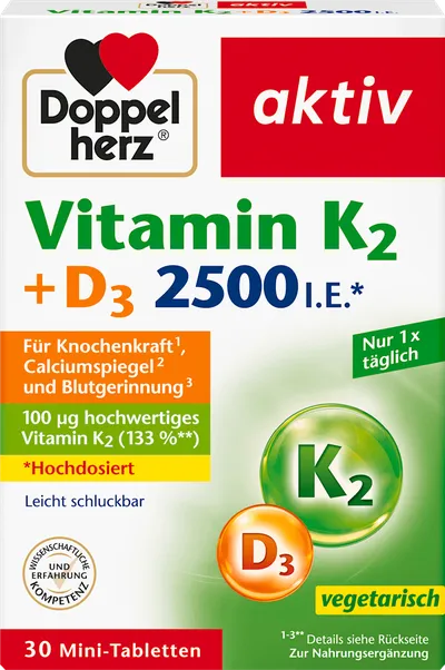 Vitamin K2 + D3 2500 I.E. Tabletten 30 St, 13,1 g