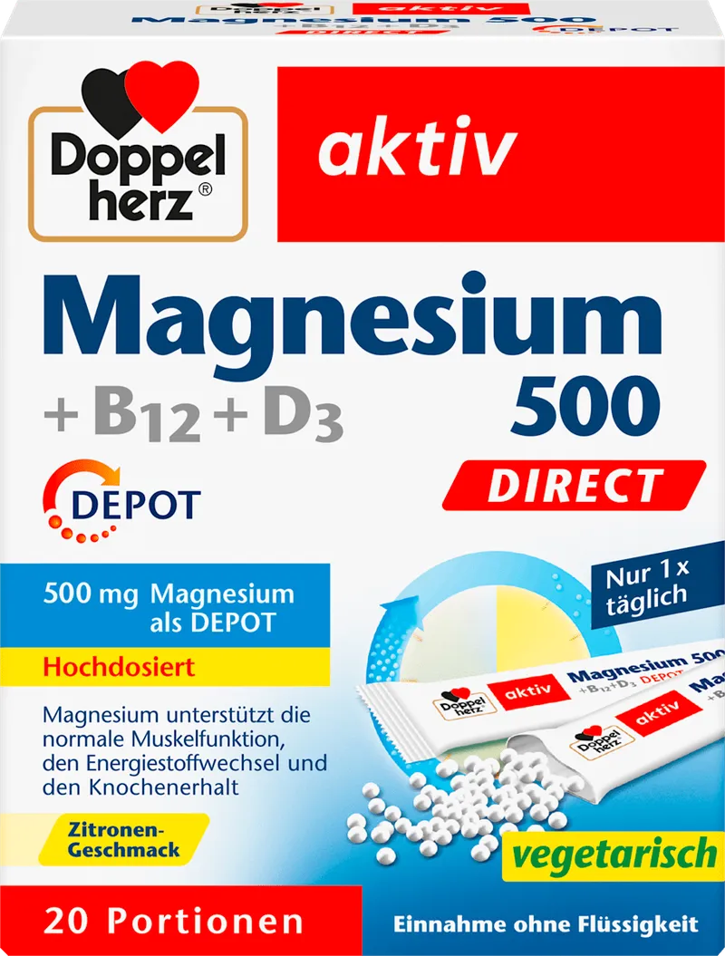 Magnesium 500 +B12 +D3 Direktgranulat 20 St, 32 g