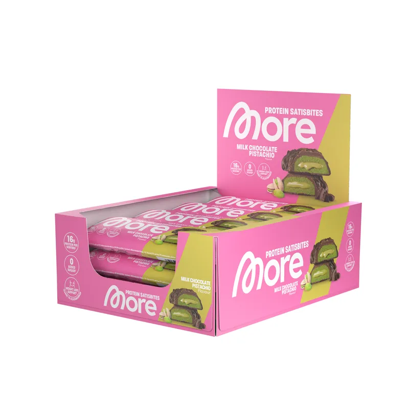 MORE Protein Satisbites Milk Chocolate Pistachio I 12 x 2x25g
