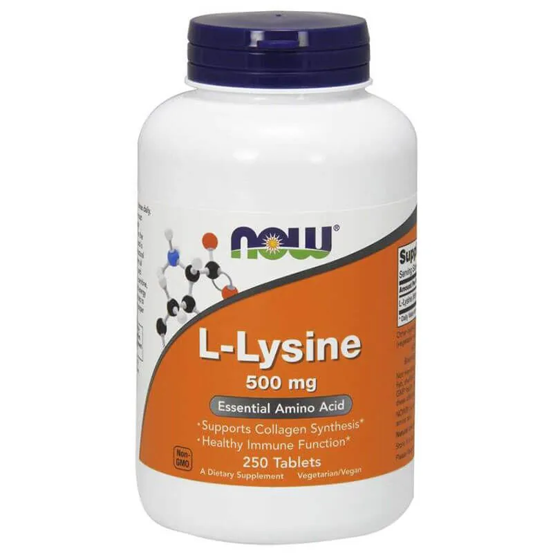 MHD 08/2026 Now Foods L-Lysin 500 mg 250 Kapseln