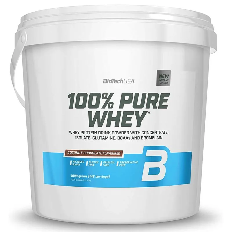 Biotech USA 100% Pure Whey 4000 g Kokosnuss-Schokolade – Biotech USA 100% Pure Whey 4000 g Kokosnuss-Schoko