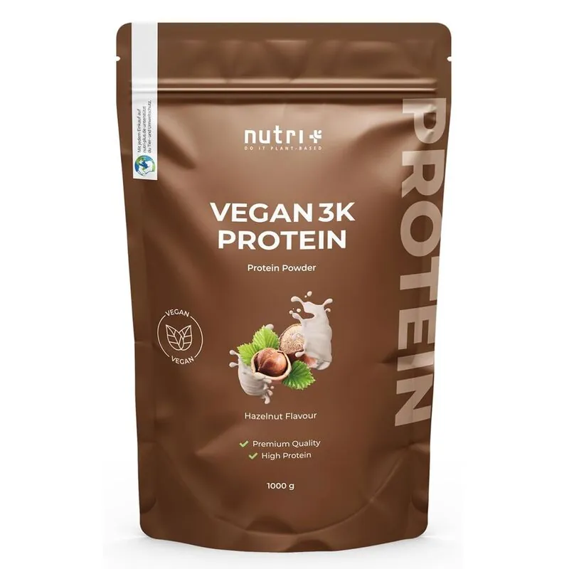 Nutri+ Vegan 3K Protein 1000g Haselnuss