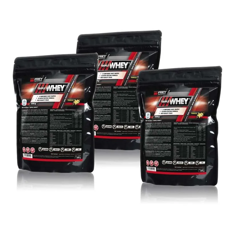 Frey Nutrition Triple Whey 500g 3er Set Stracciatella