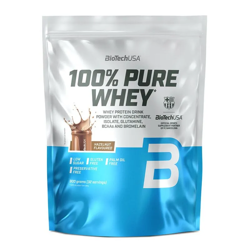 Biotech USA 100% Pure Whey 900g Haselnuss