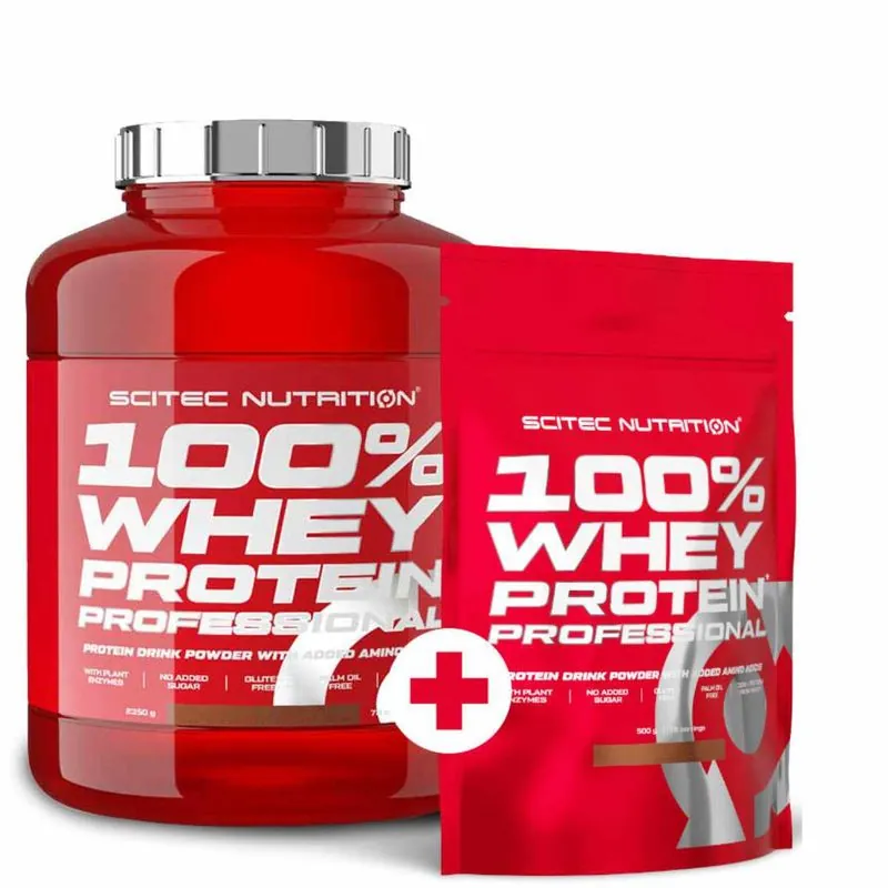 Scitec Nutrition 100% Whey Protein Professional 2350g + 500g Banane Erdbeere weiße Schokolade