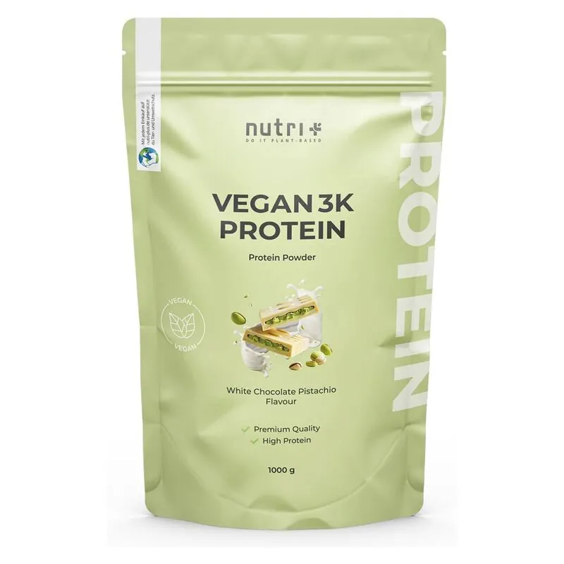 Nutri+ Vegan 3K Protein 1000g Weiße Schokolade Pistazie