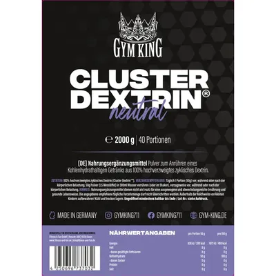 Gym King CLUSTER DEXTRIN®, 2000 g Beutel