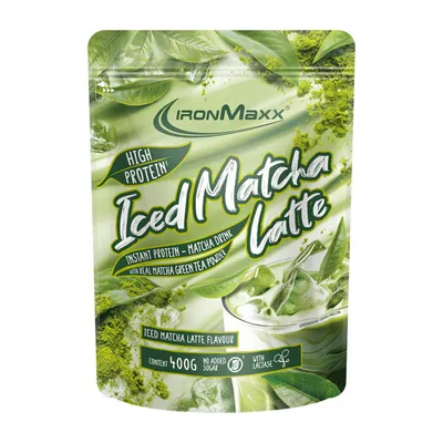 IronMaxx HIGH PROTEIN ICED MATCHA LATTE, 400 g Beutel
