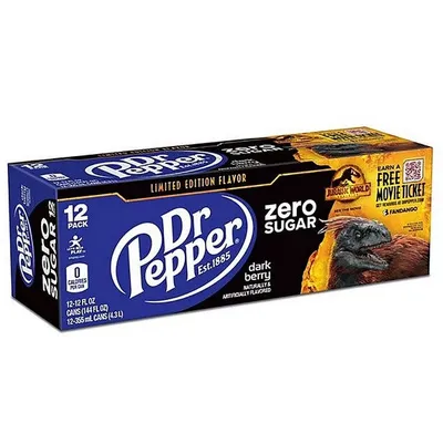 Dr Pepper ZERO, 12x 355 ml Dose, Dark Berry