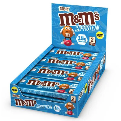 M&M's HI PROTEIN CRISPY BAR, 12x 52 g Riegel