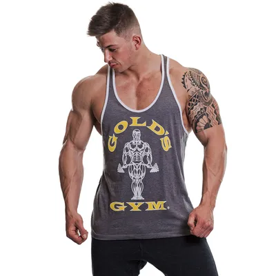 Gold's Gym MUSCLE JOE TANK, Grey/White