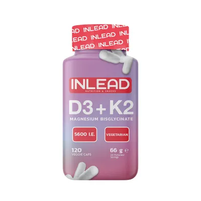 Inlead D3+K2+MAGNESIUM, 120 Veggie Caps