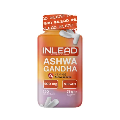 Inlead ASHWAGANDA KSM-66, 120 Veggie Caps