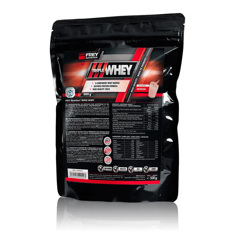 TRIPLE WHEY Erdbeer / 500g Beutel