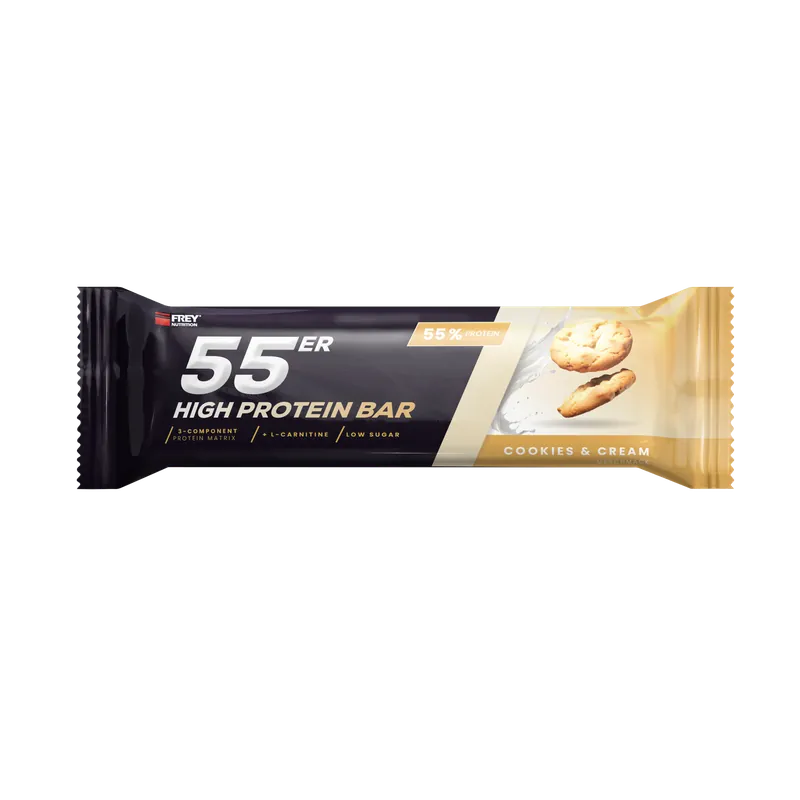 55ER - HIGH PROTEIN BAR Cookies & Cream / 1 x 50g Riegel