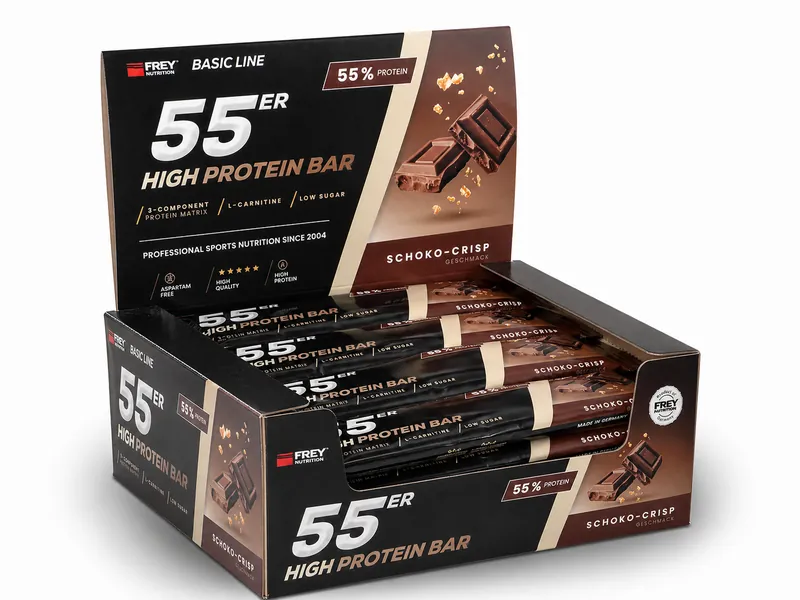 55ER - HIGH PROTEIN BAR Schoko-Crisp / 20 x 50g Riegel