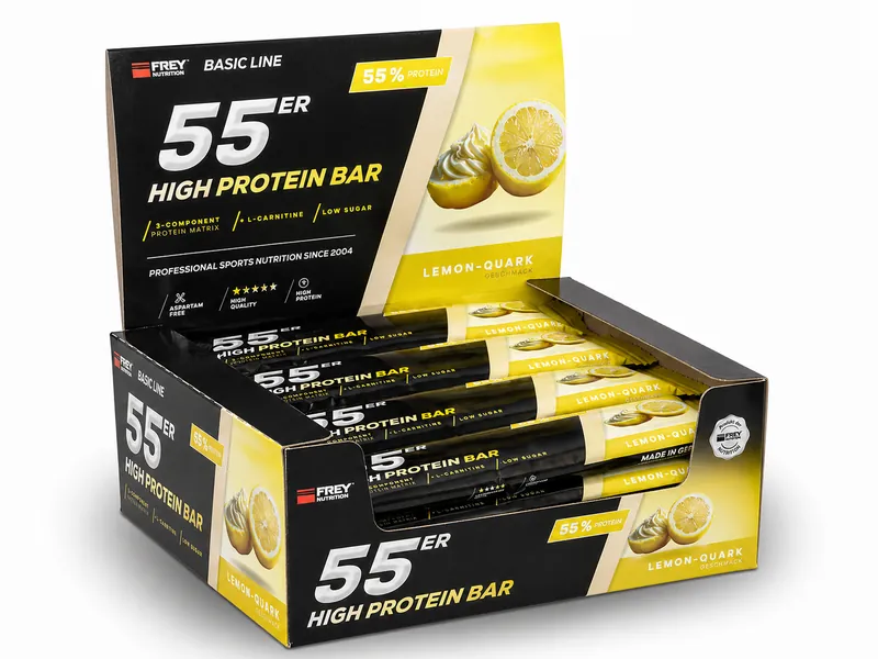 55ER - HIGH PROTEIN BAR Lemon-Quark / 20 x 50g Riegel