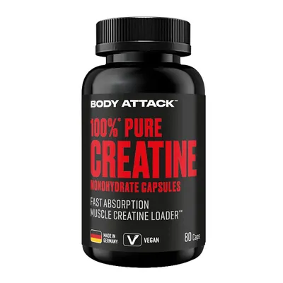 Body Attack - 100% Pure Creatine Caps - 80 Kapseln