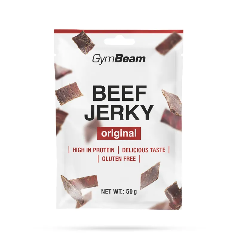 Beef Jerky - GymBeam 20 x 50 g - barbecue barbecue GymBeam 20 x 50 g
