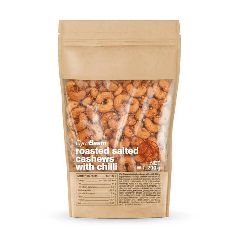 Geröstete gesalzene Cashewkerne mit Chili - GymBeam