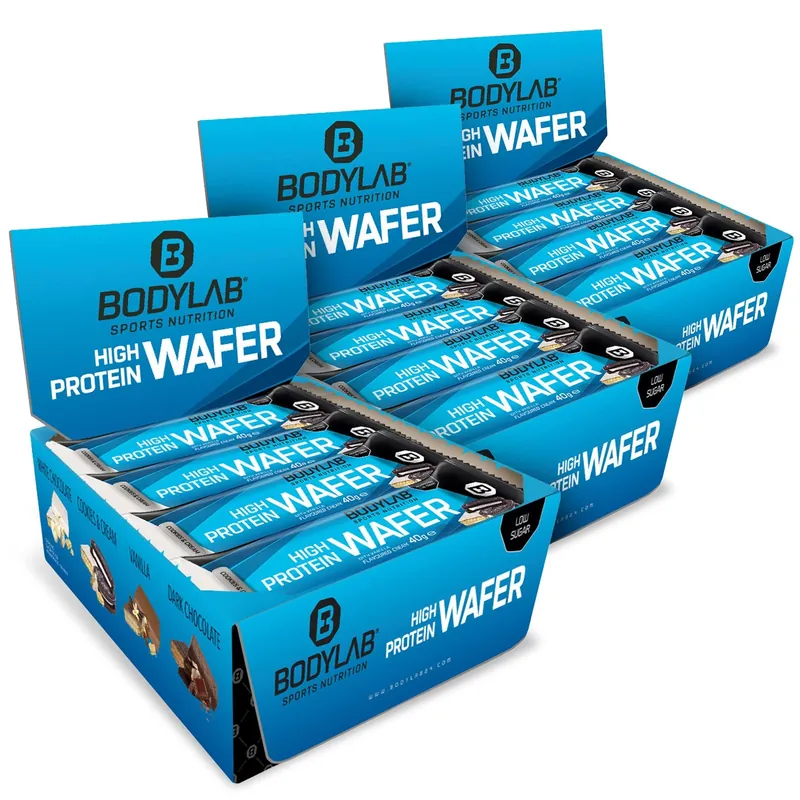 Lebensmittelretter-Pack - 3 x 12 High Protein Wafer 'Cookies & Cream' mit kurzem MHD